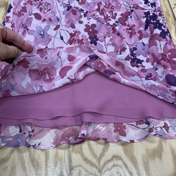 Vintage Ann Taylor Silk Floral Midi Dress PSize 8P Y2K Occasion Romantic Church - Picture 10 of 16